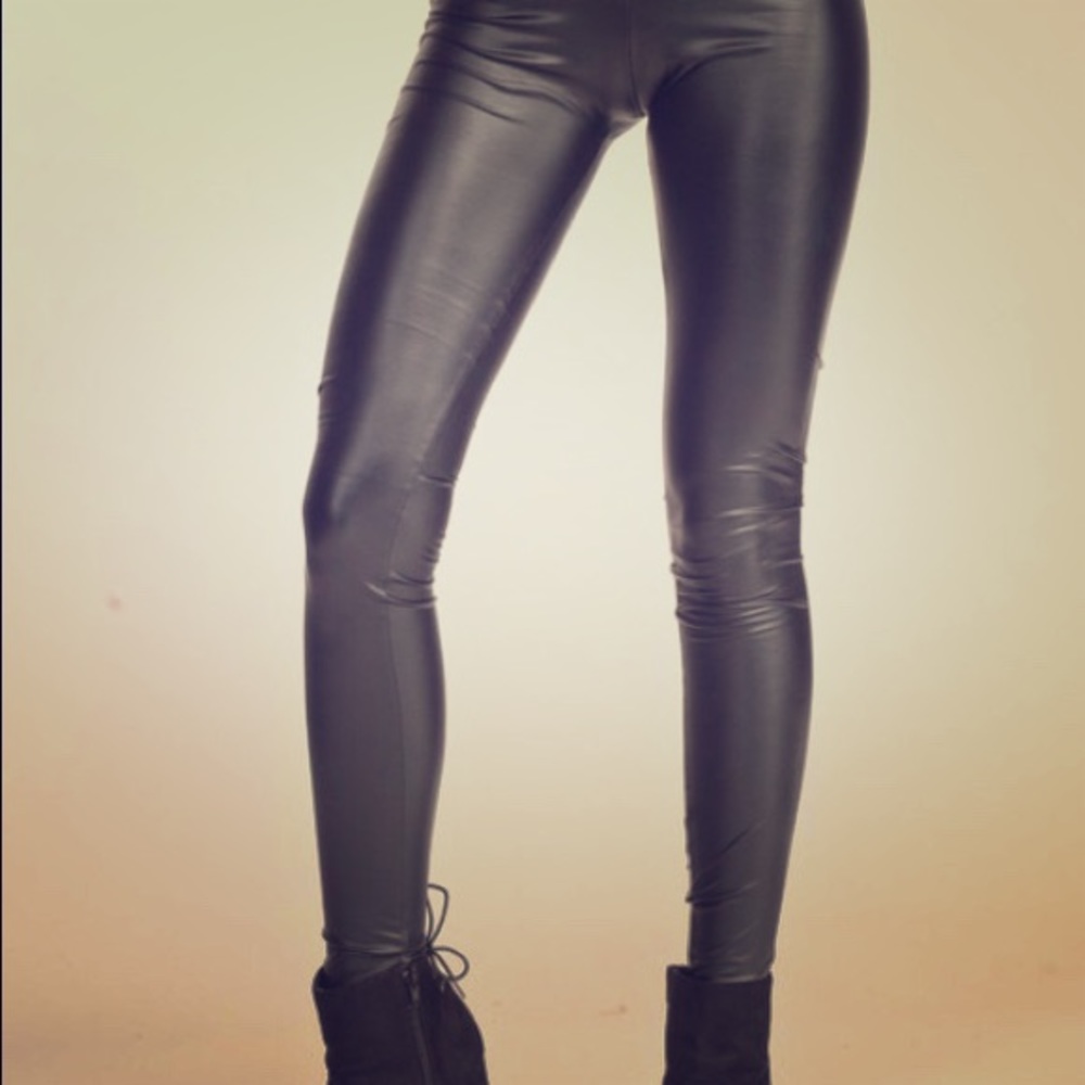 Vegan leather leggings